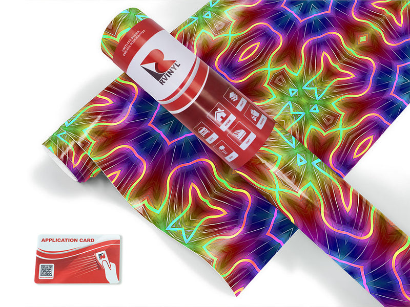neon snowflake mandala Craft Vinyl Roll