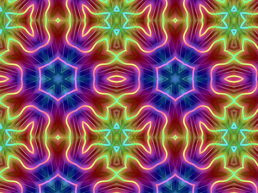 Neon Snowflake Mandala Vinyl Wrap Pattern~Rwraps Series 914 Digitally Printed Vinyl Wrap~0