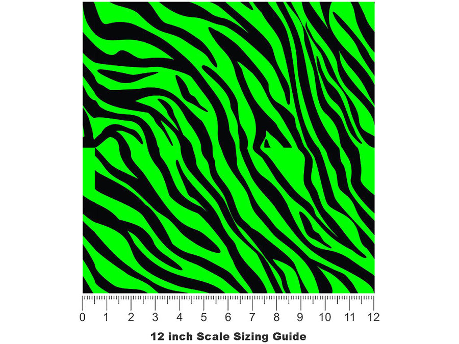 Neon Tiger Vinyl Film Pattern Size 12 inch Scale~Rwraps Neon Tiger Sizing Chart~3