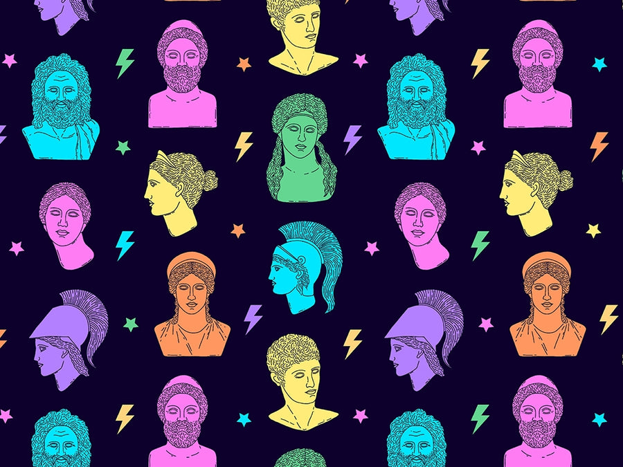 Neon Titans Greco Roman Vinyl Wrap Pattern~Rwraps Series 914 Digitally Printed Vinyl Wrap~0