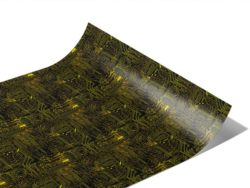 Neon Yellow Technology Vinyl Wraps~Rwraps Series 914 Digitally Printed Vinyl Wrap~1