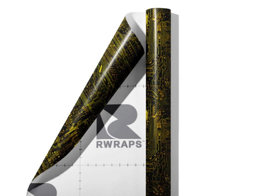 Neon Yellow Technology Wrap Film Sheets~Rwraps Series 914 Neon Yellow Technology Scrolled Sheet~4