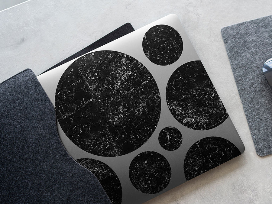 nero marquina black marble stone DIY Laptop Stickers