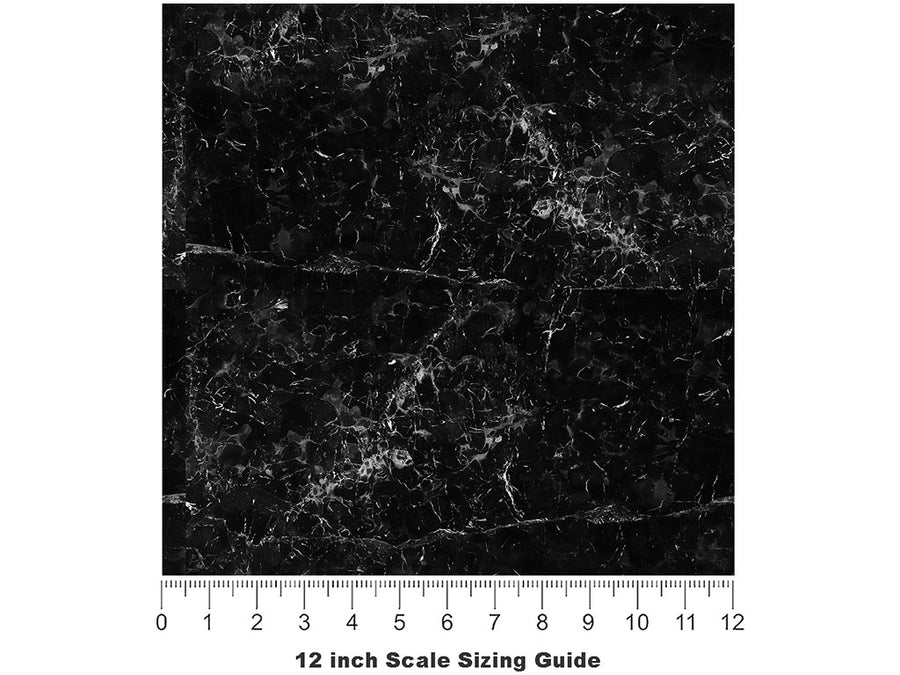 Nero Marquina-Black Marble Vinyl Film Pattern Size 12 inch Scale~Rwraps Nero Marquina-Black Marble Sizing Chart~2