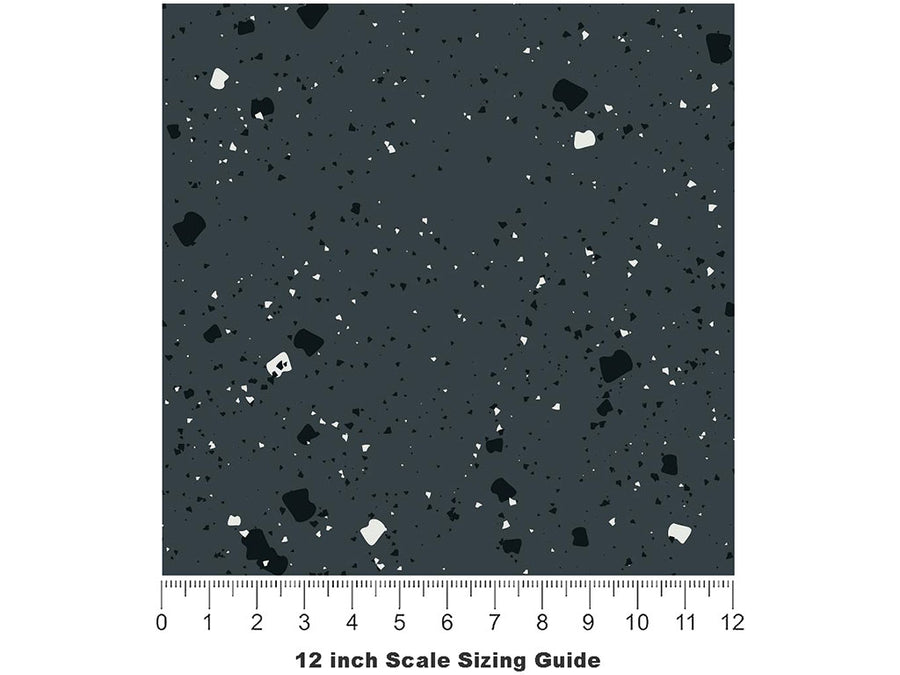 Nero Terrazzo Vinyl Film Pattern Size 12 inch Scale~Rwraps Nero Terrazzo Sizing Chart~2