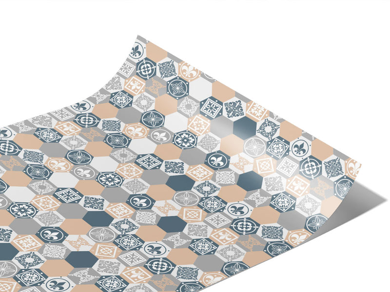 Neutral Hexagonal Tile Vinyl Wraps~Rwraps Series 914 Digitally Printed Vinyl Wrap~1