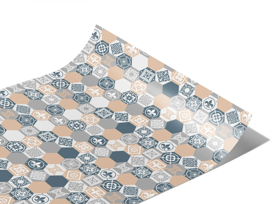 Neutral Hexagonal Tile Vinyl Wraps~Rwraps Series 914 Digitally Printed Vinyl Wrap~1