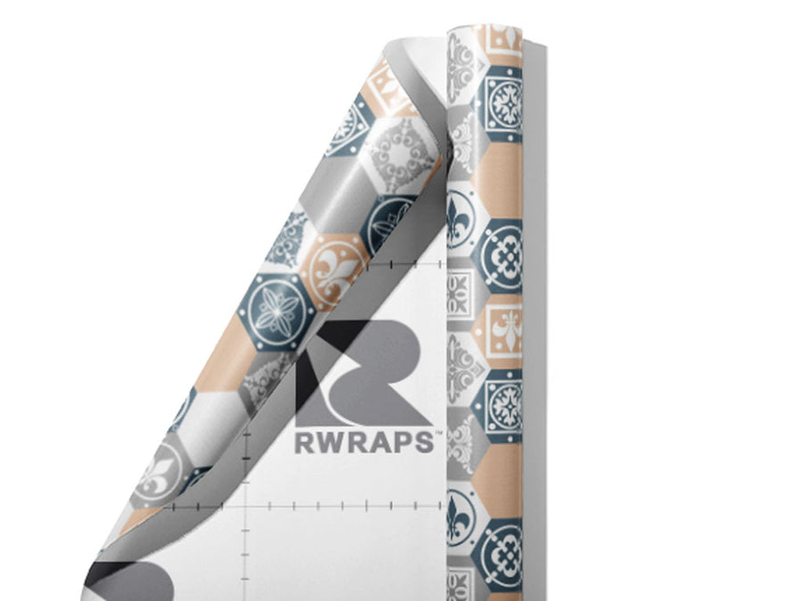 Neutral Hexagonal Tile Wrap Film Sheets~Rwraps Series 914 Neutral Hexagonal Tile Scrolled Sheet~4