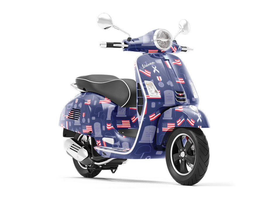 Never Forgotten Americana Vespa Scooter Wrap Film