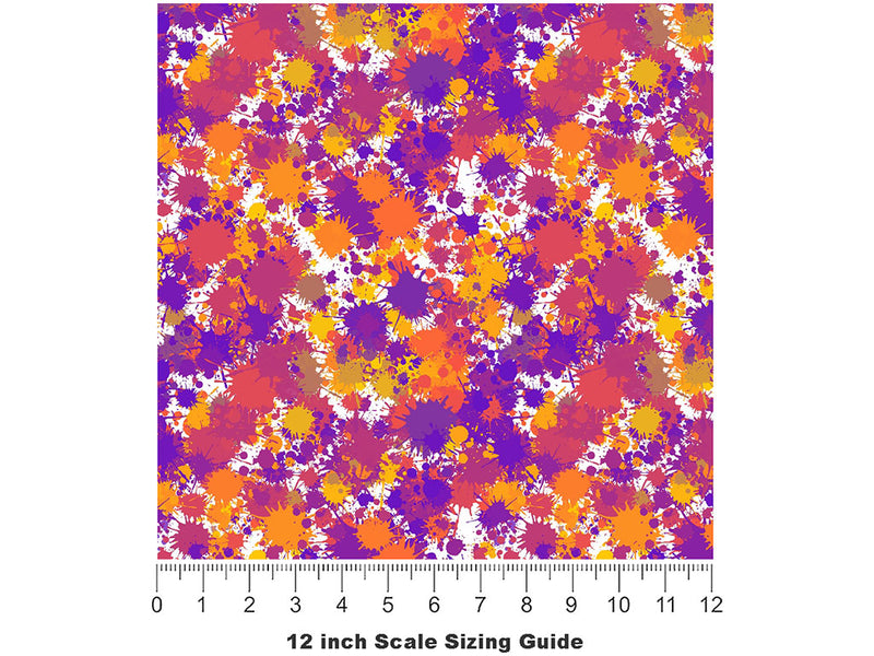 New Thing Paint Splatter Vinyl Film Pattern Size 12 inch Scale~Rwraps New Thing Paint Splatter Sizing Chart~2