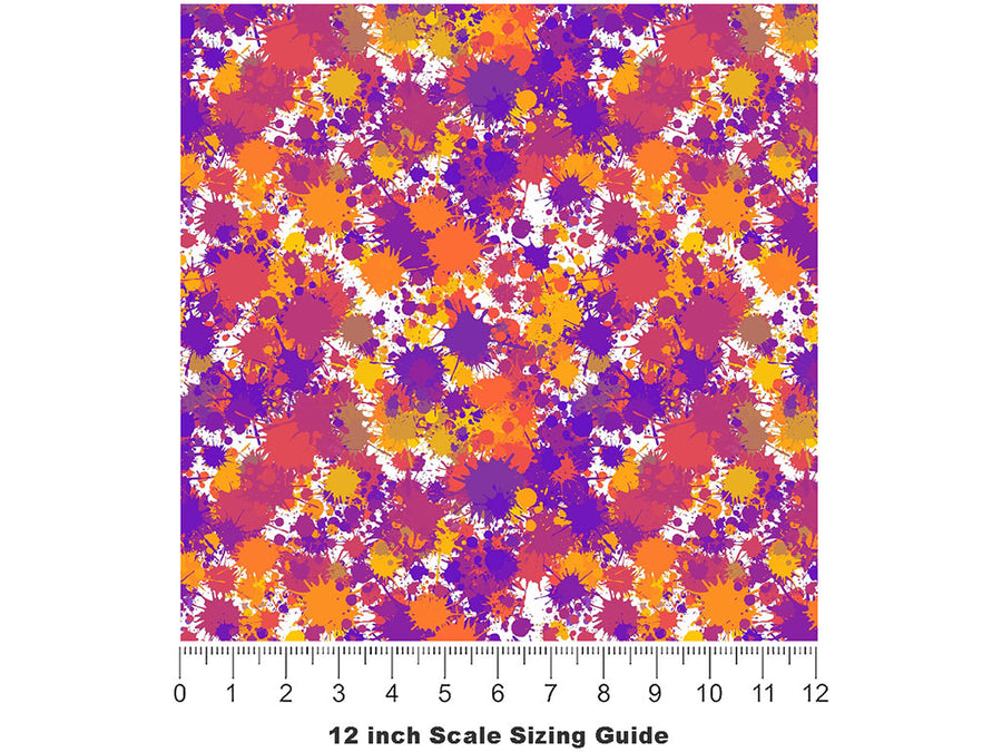 New Thing Paint Splatter Vinyl Film Pattern Size 12 inch Scale~Rwraps New Thing Paint Splatter Sizing Chart~2