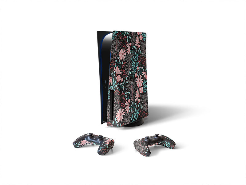 night blossoms floral Sony PS5 DIY Skin