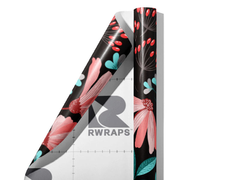 Night Blossoms Floral Wrap Film Sheets~Rwraps Series 914 Night Blossoms Floral Scrolled Sheet~3