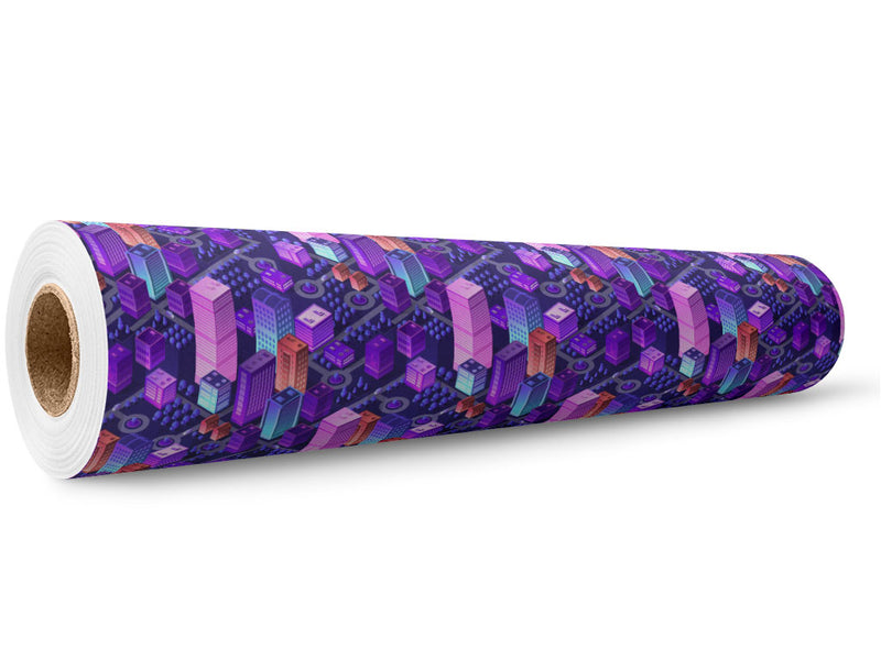 Night Fever Cityscape Wrap Film Wholesale Roll~Rwraps Series 914 Digitally Printed Vinyl Roll~5