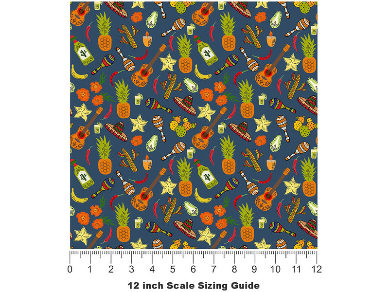 Nighttime Celebrations Day of the Dead Vinyl Film Pattern Size 12 inch Scale~Rwraps Nighttime Celebrations Day of the Dead Sizing Chart~2