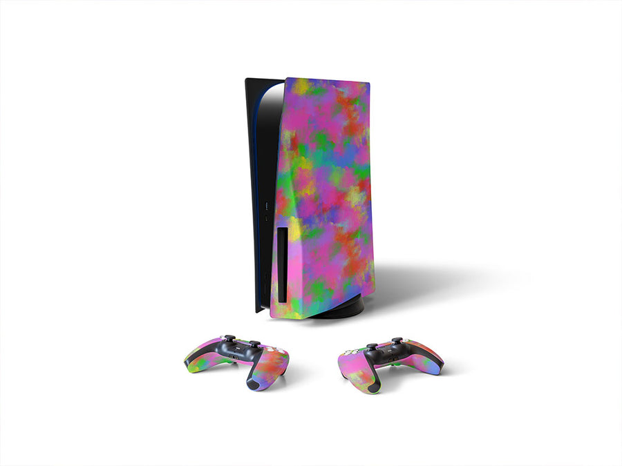 nineties flashback tie dye Sony PS5 DIY Skin