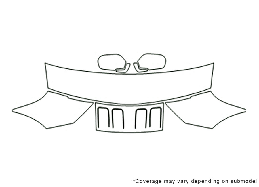 300zx Avery Dennison Clear Bra Hood Precut PPF Diagram