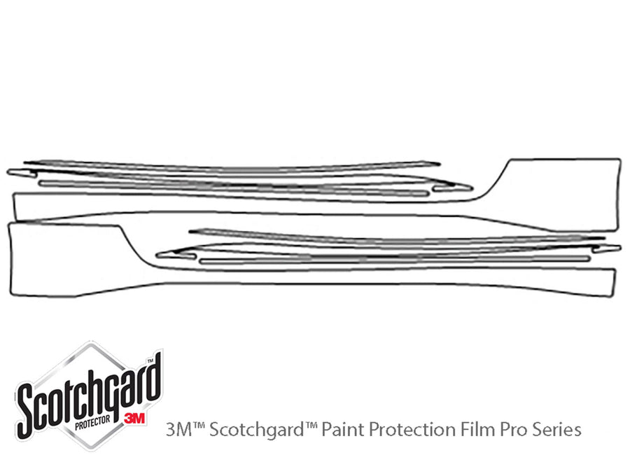 370z 3M Clear Bra Door Cup Precut PPF Diagram