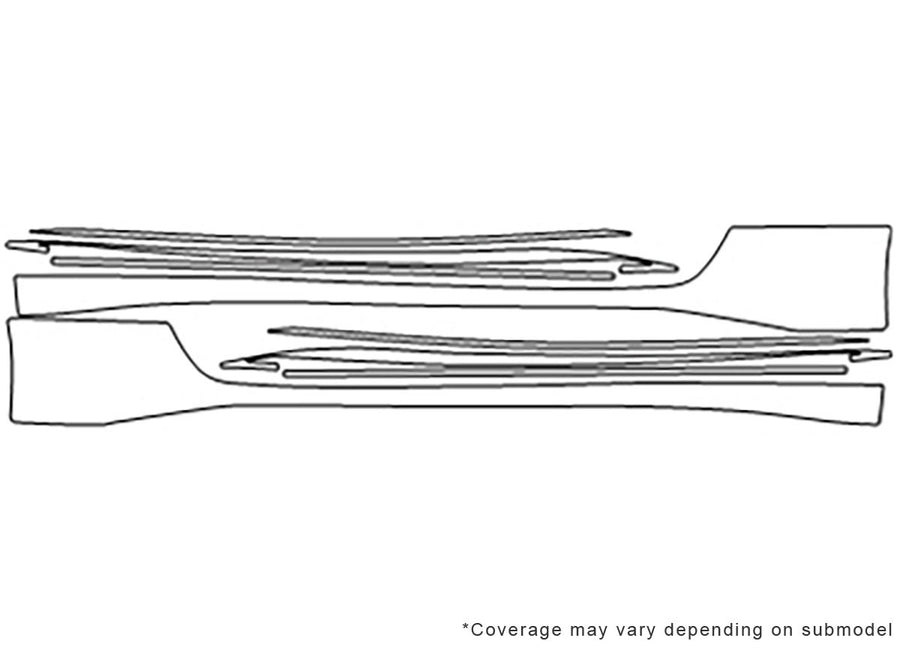 370z 3M Clear Bra Door Cup Precut PPF Diagram