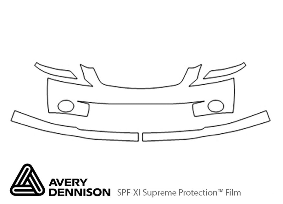 altima Avery Dennison Clear Bra Bumper Precut PPF Diagram