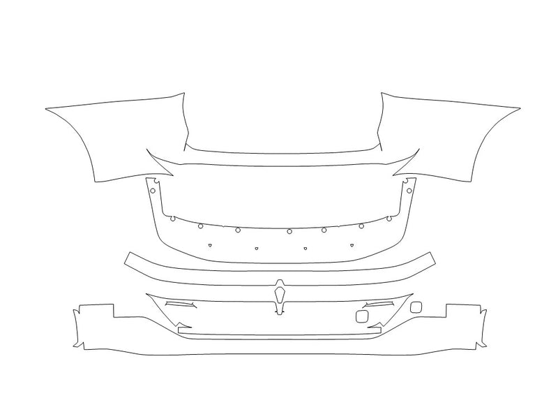 ariya Avery Dennison Clear Bra Door Cup Precut PPF Diagram