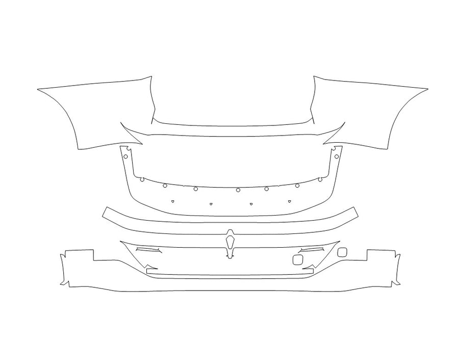 ariya Avery Dennison Clear Bra Door Cup Precut PPF Diagram