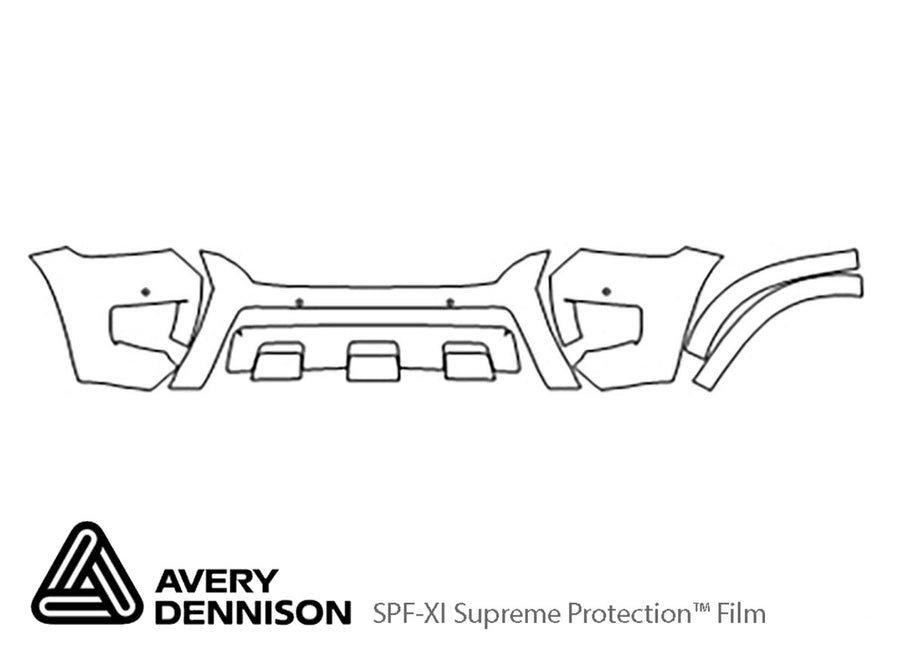 armada Avery Dennison Clear Bra Bumper Precut PPF Diagram