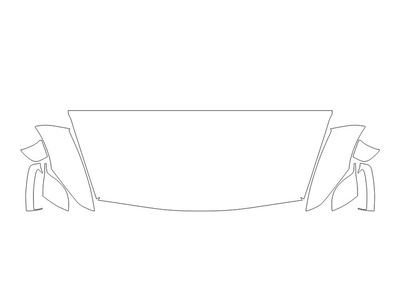 gt-r Avery Dennison Clear Bra Hood Precut PPF Diagram