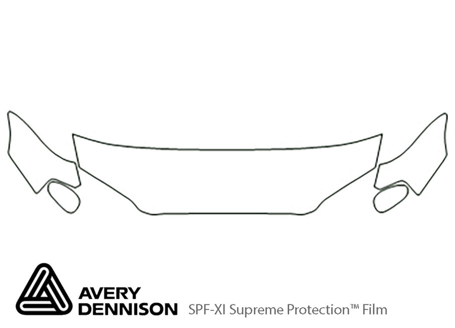 maxima Avery Dennison Clear Bra Hood Precut PPF Diagram