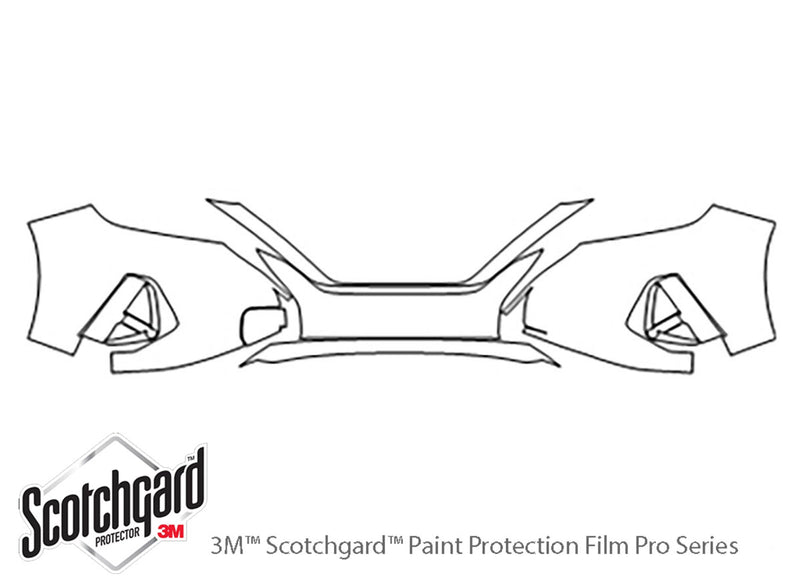 murano 3M Clear Bra Bumper Precut PPF Diagram