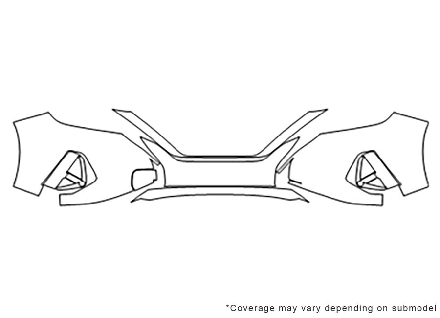 murano Avery Dennison Clear Bra Bumper Precut PPF Diagram
