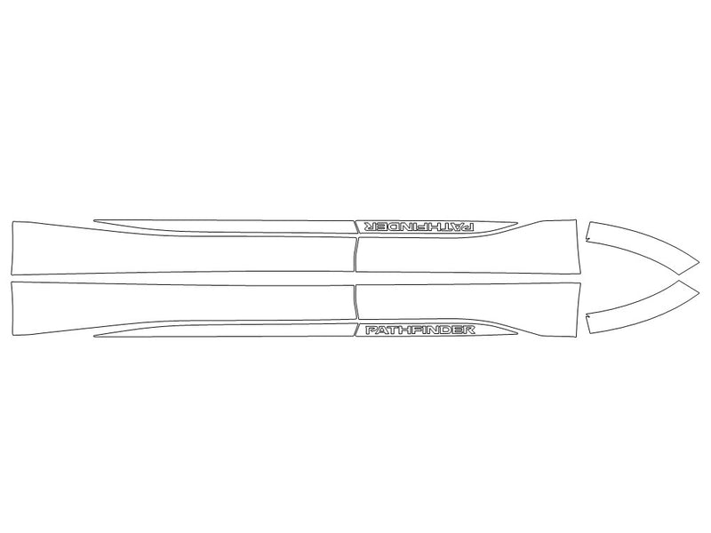 pathfinder 3M Clear Bra Door Cup Precut PPF Diagram