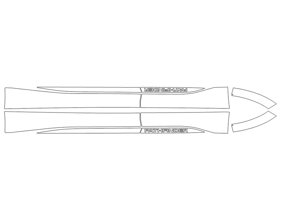 pathfinder 3M Clear Bra Door Cup Precut PPF Diagram