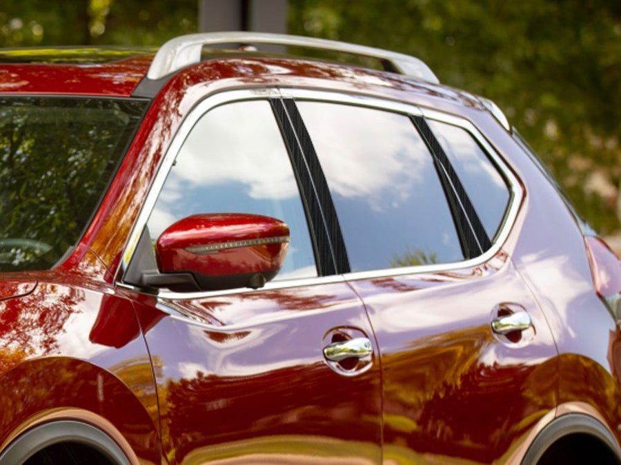 nissan rogue 2014-2020 Brushed Aluminum Black Pillar Cover Diagram
