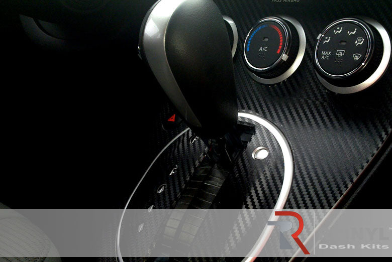 Nissan Sentra 2010 Black Carbon Fiber Dash Kit~Carbon HVAC Trim~2