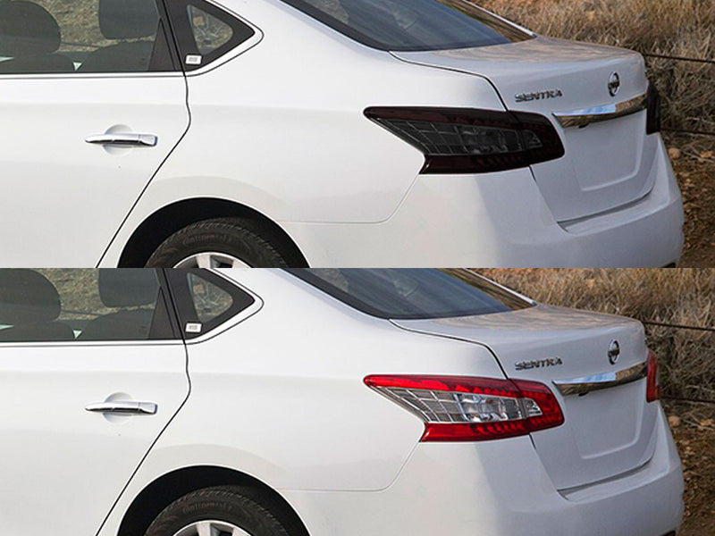 sentra Before and After Smoked Taillights