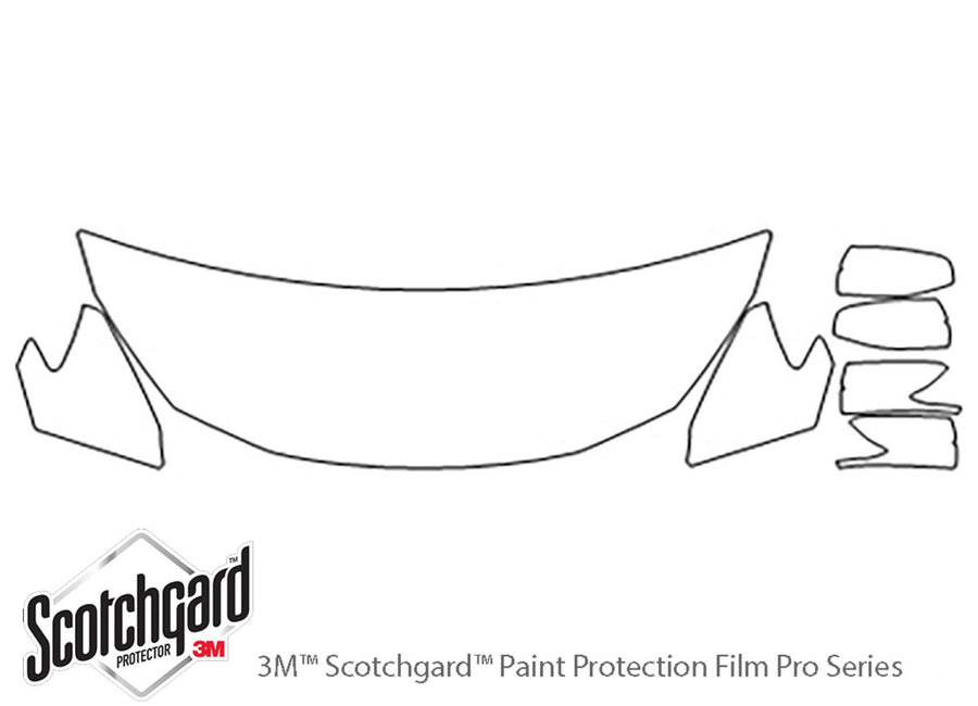 sentra 3M Clear Bra Hood Precut PPF Diagram