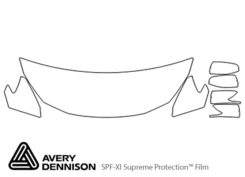 sentra Avery Dennison Clear Bra Hood Precut PPF Diagram