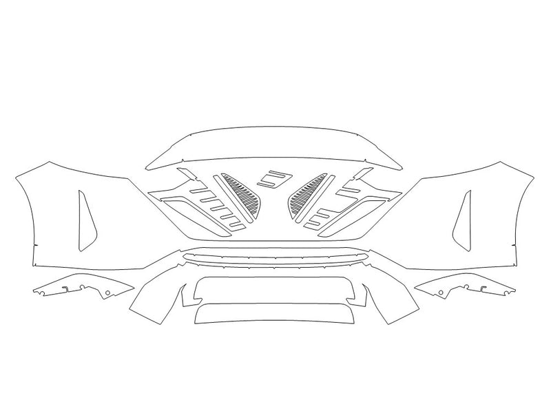sentra 3M Clear Bra Bumper Precut PPF Diagram