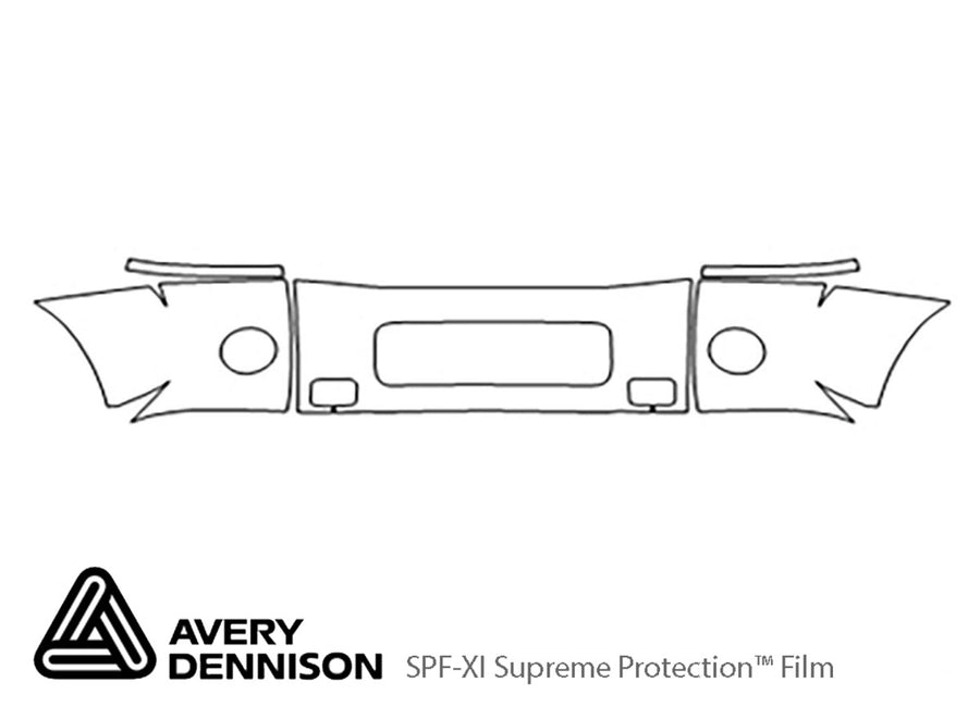 titan Avery Dennison Clear Bra Bumper Precut PPF Diagram