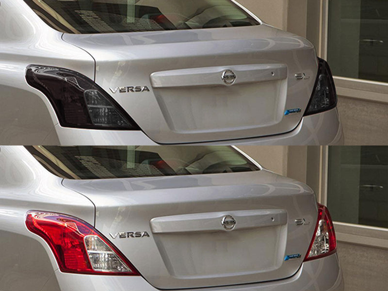 versa (sedan) Before and After Smoked Taillights