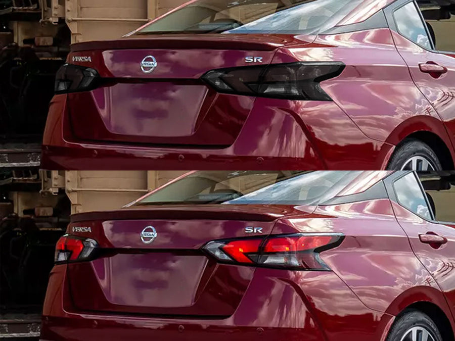 versa (sedan) Before and After Smoked Taillights