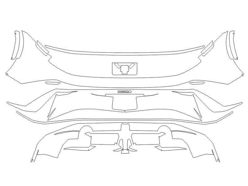 z 3M Clear Bra Door Cup Precut PPF Diagram