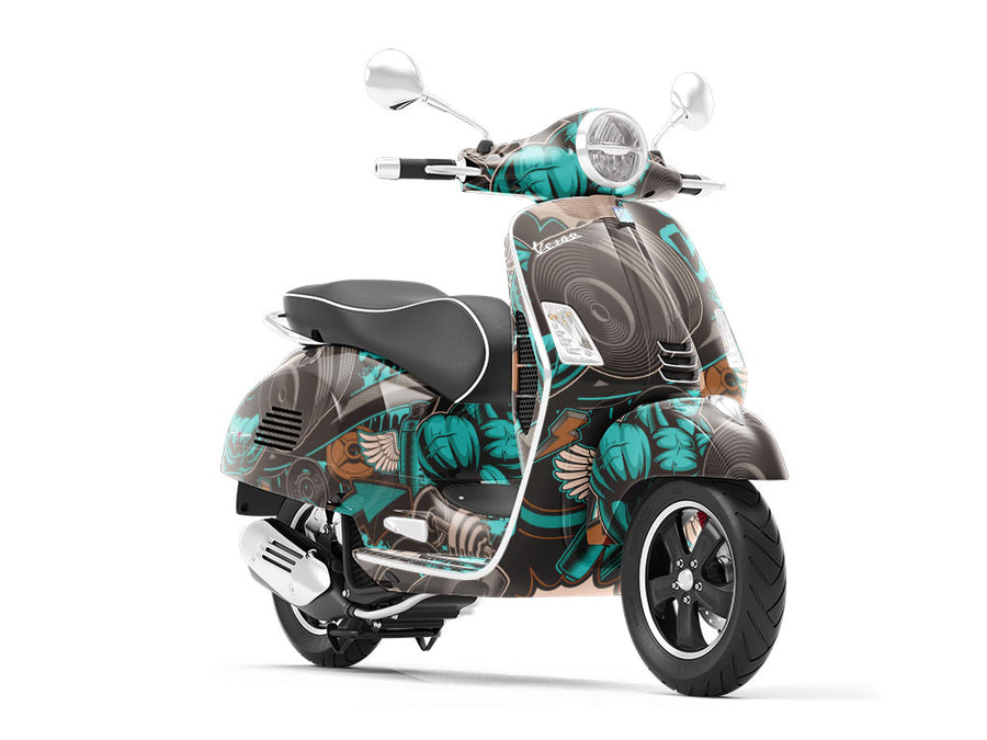 No Pain Graffiti Vespa Scooter Wrap Film