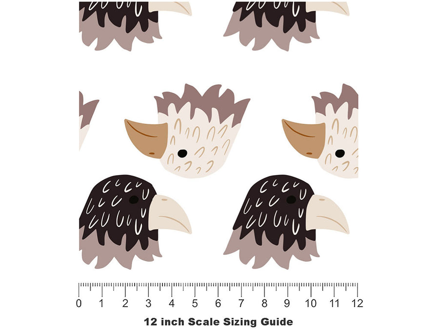 Noble Partners Birds Vinyl Film Pattern Size 12 inch Scale~Rwraps Noble Partners Birds Sizing Chart~2