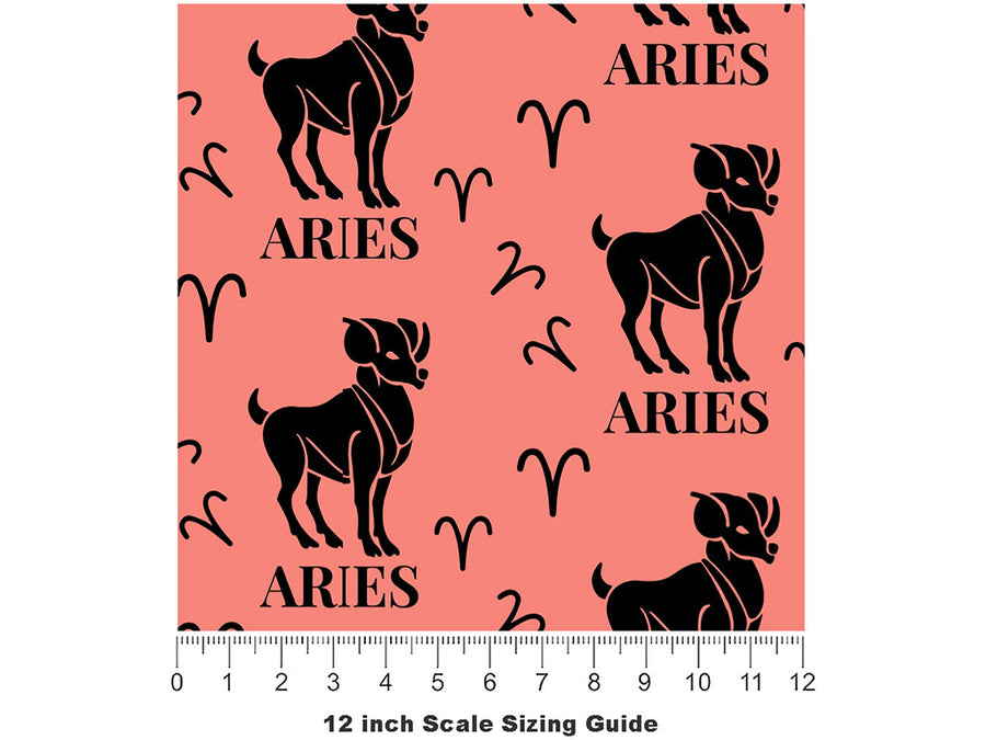 Noble Ram Astrology Vinyl Film Pattern Size 12 inch Scale~Rwraps Noble Ram Astrology Sizing Chart~2