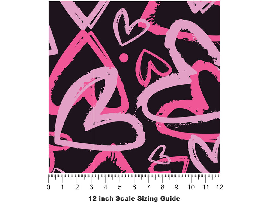 Notebook Scribbles Heart Vinyl Film Pattern Size 12 inch Scale~Rwraps Notebook Scribbles Heart Sizing Chart~2
