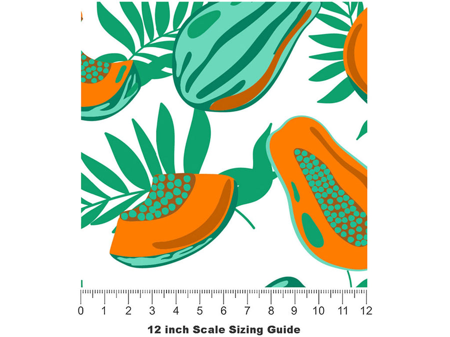 Oak Leaved Fruit Vinyl Film Pattern Size 12 inch Scale~Rwraps Oak Leaved Fruit Sizing Chart~2