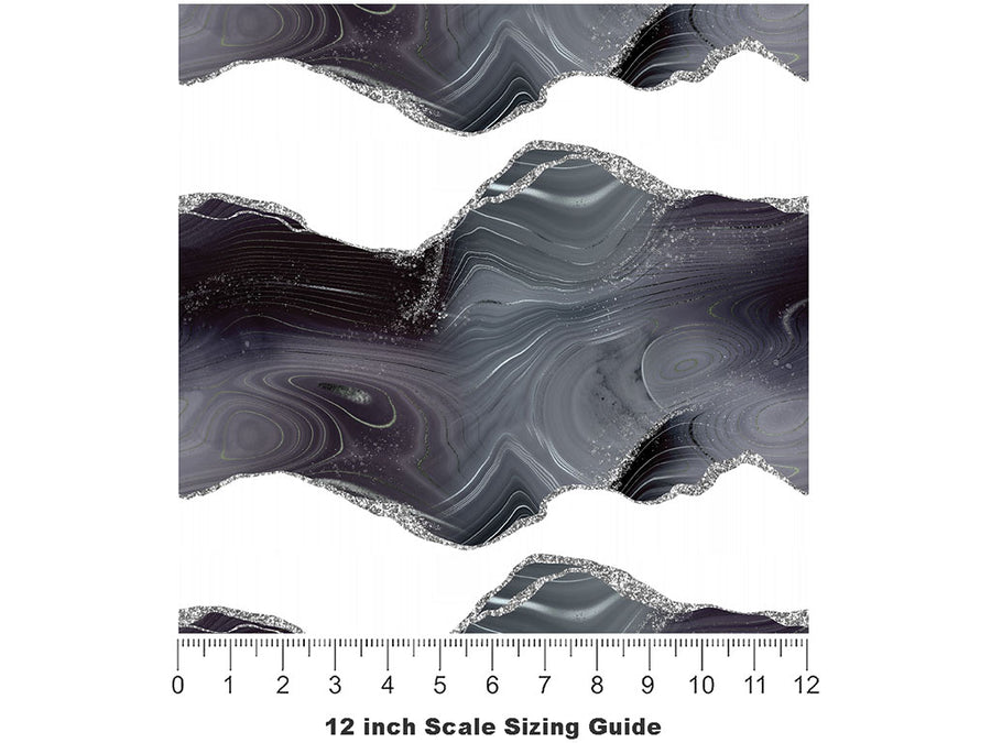 Obsidian Tears Gemstone Vinyl Film Pattern Size 12 inch Scale~Rwraps Obsidian Tears Gemstone Sizing Chart~2