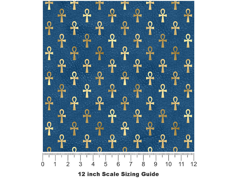 Ocean Ankh Egyptian Vinyl Film Pattern Size 12 inch Scale~Rwraps Ocean Ankh Egyptian Sizing Chart~2